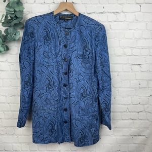 ST. Gillian by Kay Unger Vintage Silk Button Up Top size 10